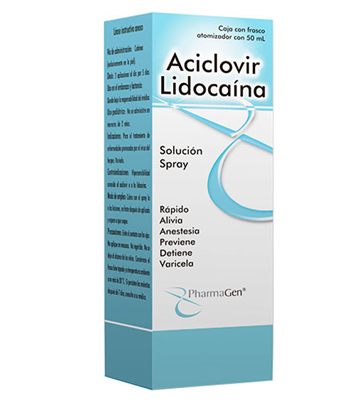 Aciclovir / lidocaína spray 50 ml